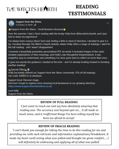 2 Card Reading - The Witch’s Hearth Ltd