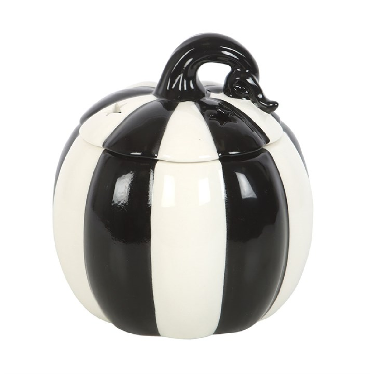 Black and White Striped Pumpkin Wax Warmer